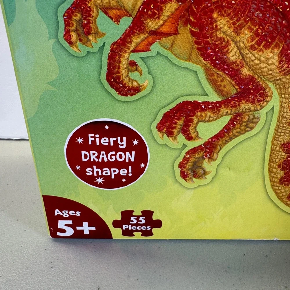 Peaceable Kingdom Shiny Dragon Floor Puzzle 55 Piece Foil Accents Ages 5+ PZ52